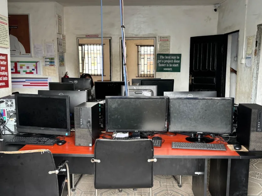 Desktop computers in the digital skills laboratory